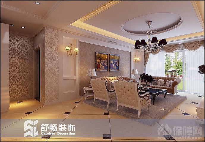 本案突出文化主题，设计师的设计来凸显欧式的纯然风情