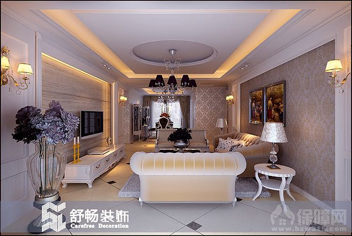本案突出文化主题，设计师的设计来凸显欧式的纯然风情