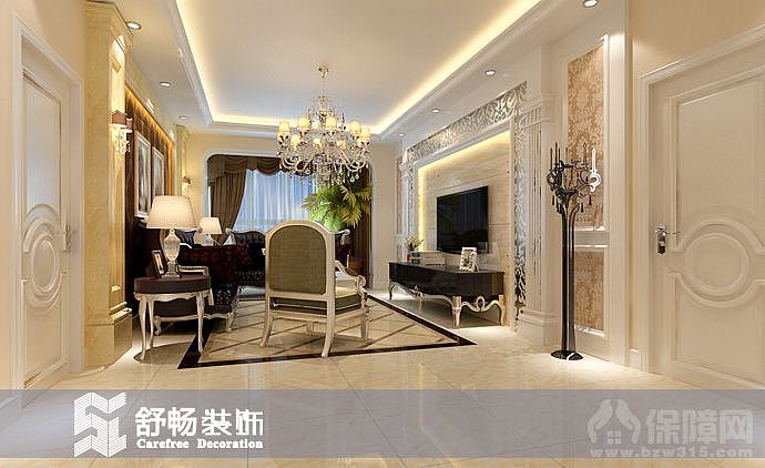 本案的设计着力打造“精致生活里的欧式情结”。因此无
