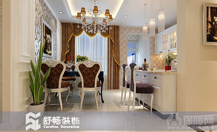 本案的设计着力打造“精致生活里的欧式情结”。因此无