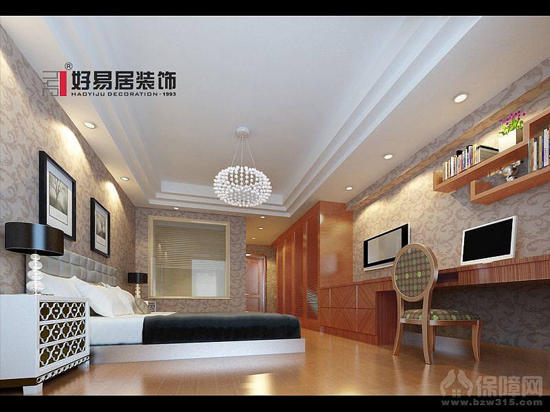 采用简约明朗的线条，将空间进行了合理的分隔。没有夸