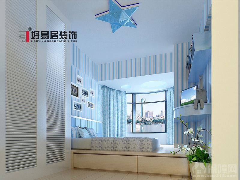 采用简约明朗的线条，将空间进行了合理的分隔。没有夸