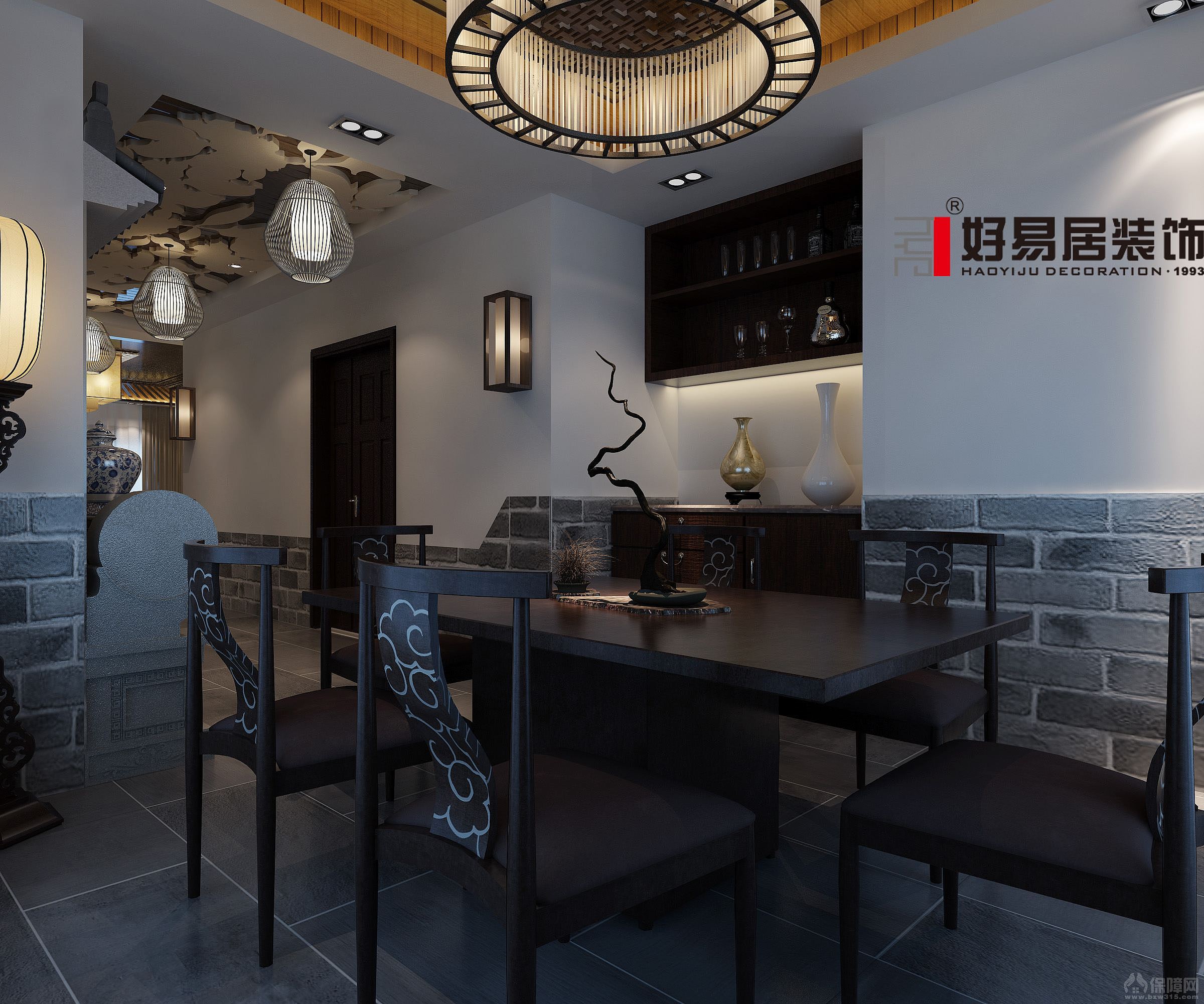 设计师解析：本设计运用了东方的元素结合了现代工艺的