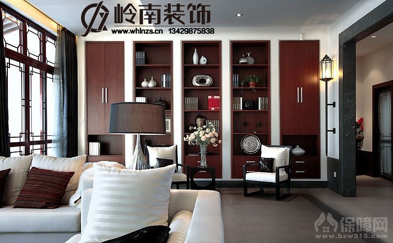  完全不同于一般新中式的设计作品，大量运用黑白灰进