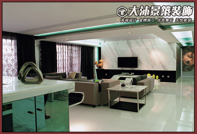 现代简约，大沐景筑装饰欢迎您！咨询电话：0510-