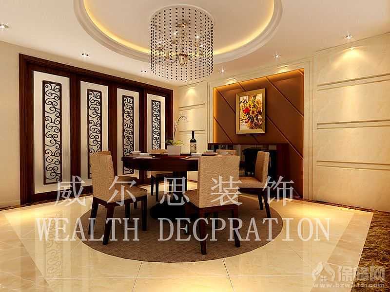 整个空间以简约后现代中式构成主调 主要营造的是一种