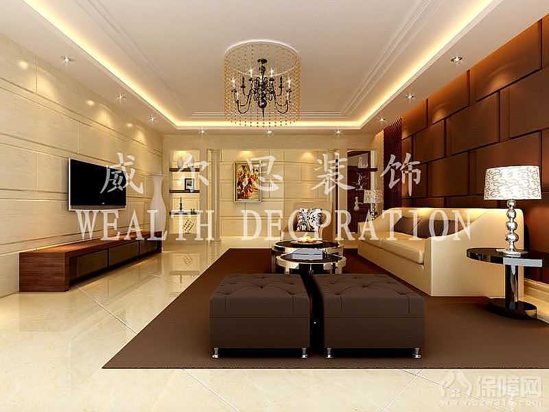 整个空间以简约后现代中式构成主调 主要营造的是一种