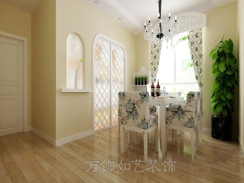 此户型为三口之家，风格定义为欧式田园。   门厅及