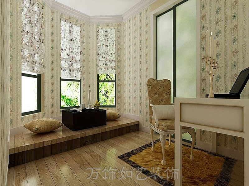 此户型为三口之家，风格定义为欧式田园。   门厅及