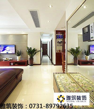 本案例是雅筑装饰做的一套混搭中式的设计，以现代风格