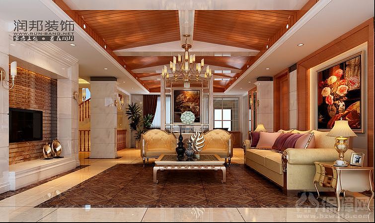 湖玺庄园-欧式 本案例实用面积约为725平米，欧式