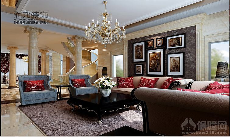 蠡湖上郡-简欧 本案例实用面积约为425平米，简欧