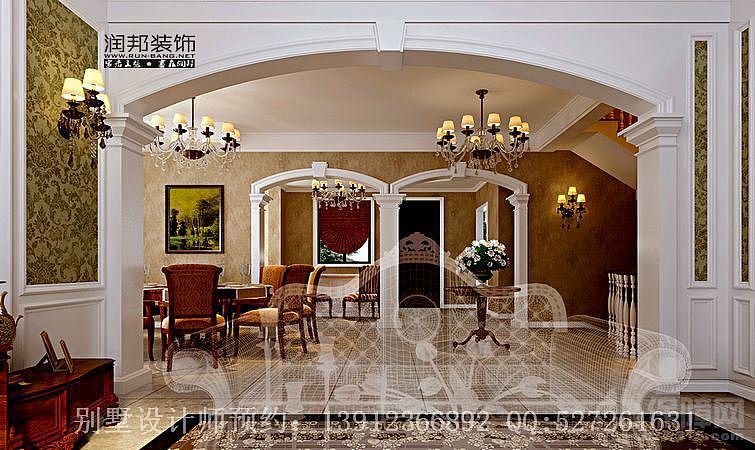 蠡湖公馆-美式 本案例实用面积约为343平米，美式