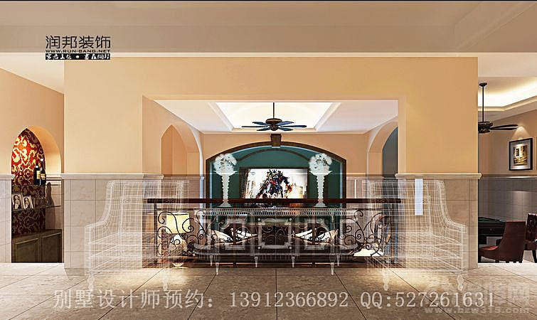 蠡湖公馆-美式 本案例实用面积约为343平米，美式